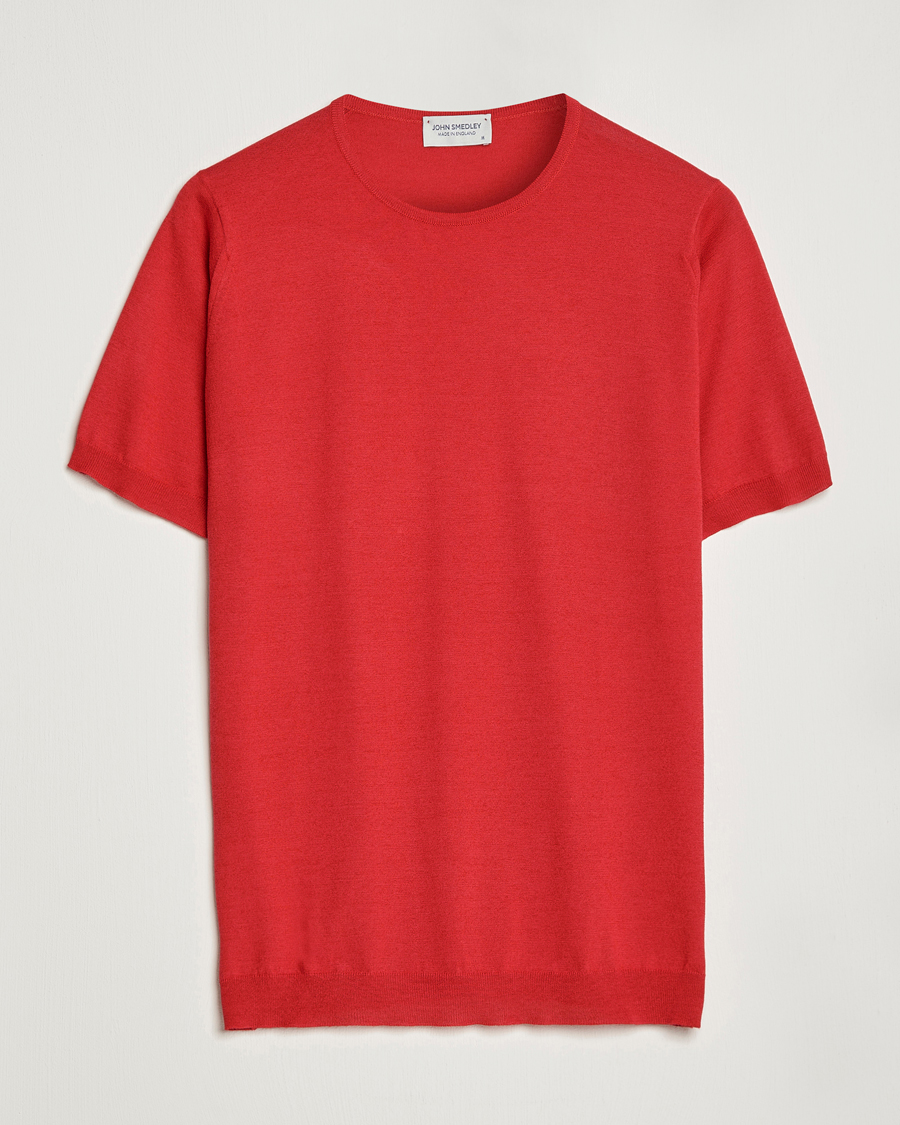 Herren | T-Shirts | John Smedley | Belden Wool/Cotton T-Shirt Ruby