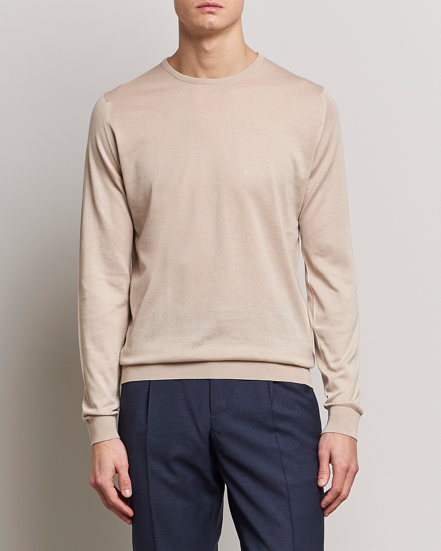 Herren | Sale | John Smedley | Hatfield Sea Island Crew Neck Almond