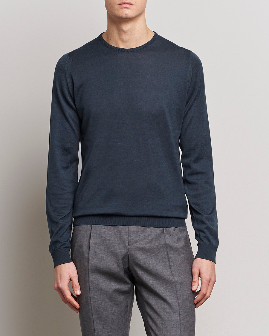 Herren | Formal Wear | John Smedley | Hatfield Sea Island Crew Neck Granite