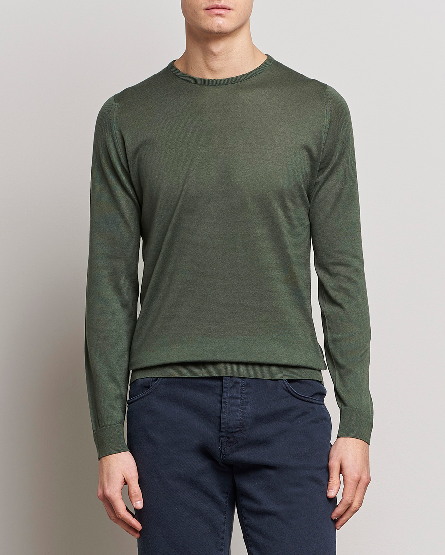 Herren | Kleidung | John Smedley | Hatfield Sea Island Crew Neck Palm Green