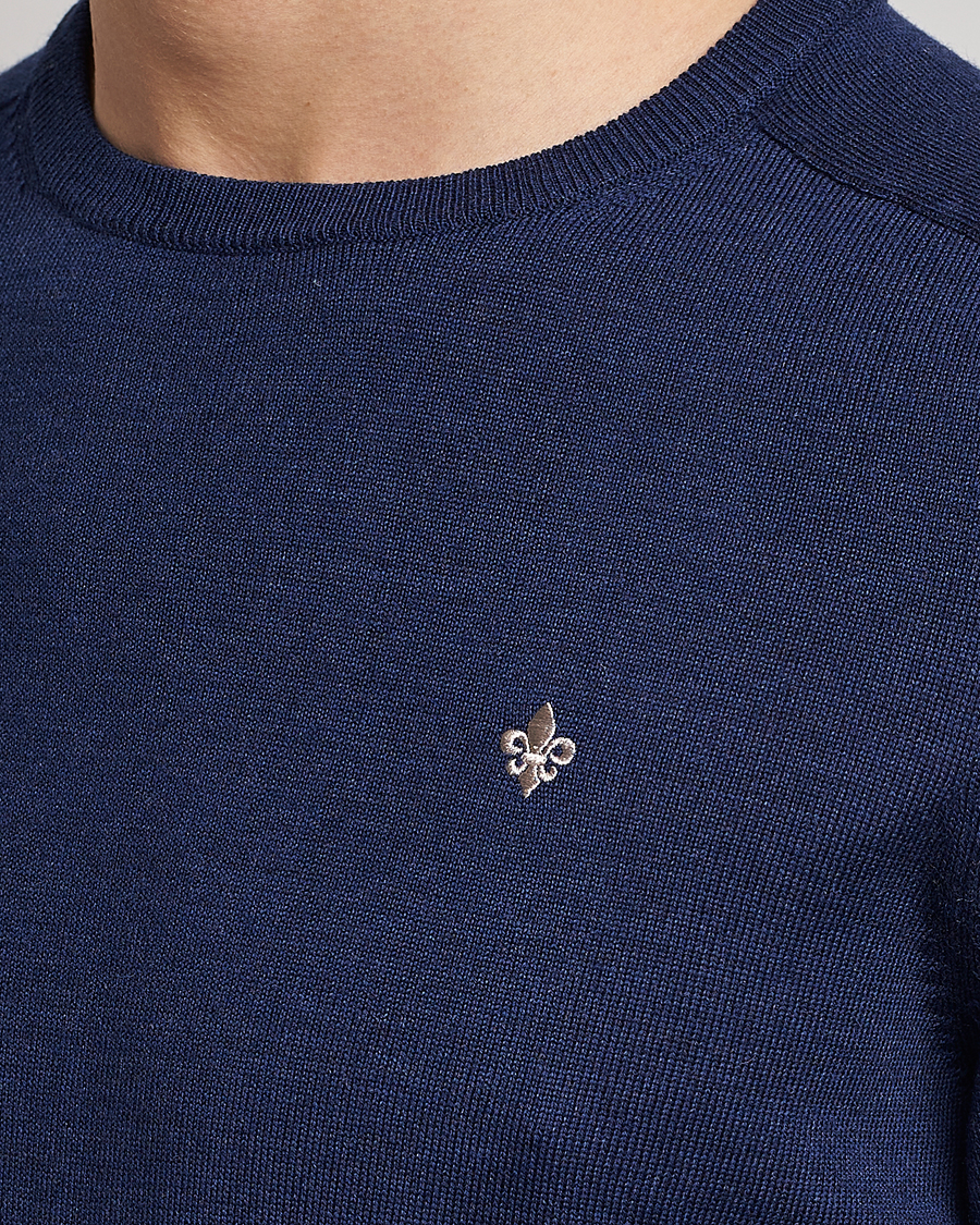 Herren | Pullover | Morris | Merino Crew Neck Pullover Blue