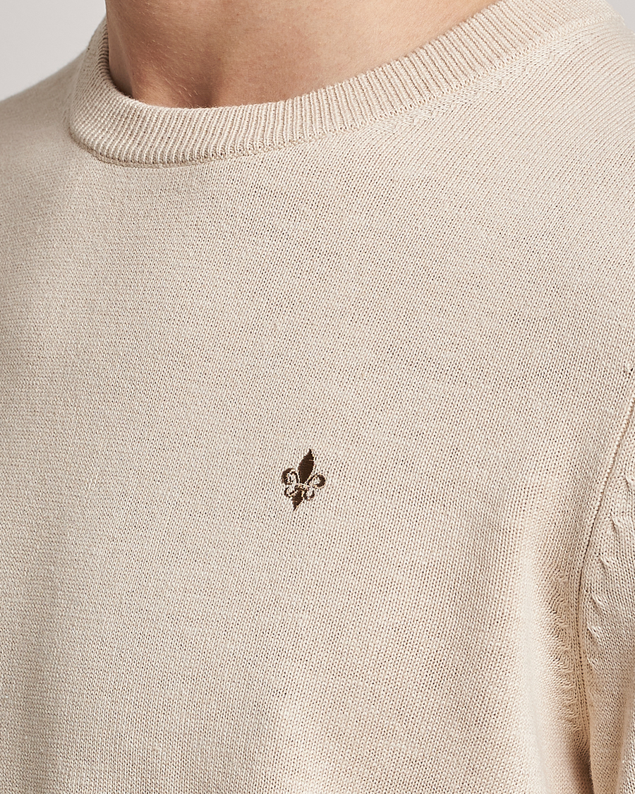Herren | Pullover | Morris | Harold Cotton/Linen Summer Crew Neck Off White