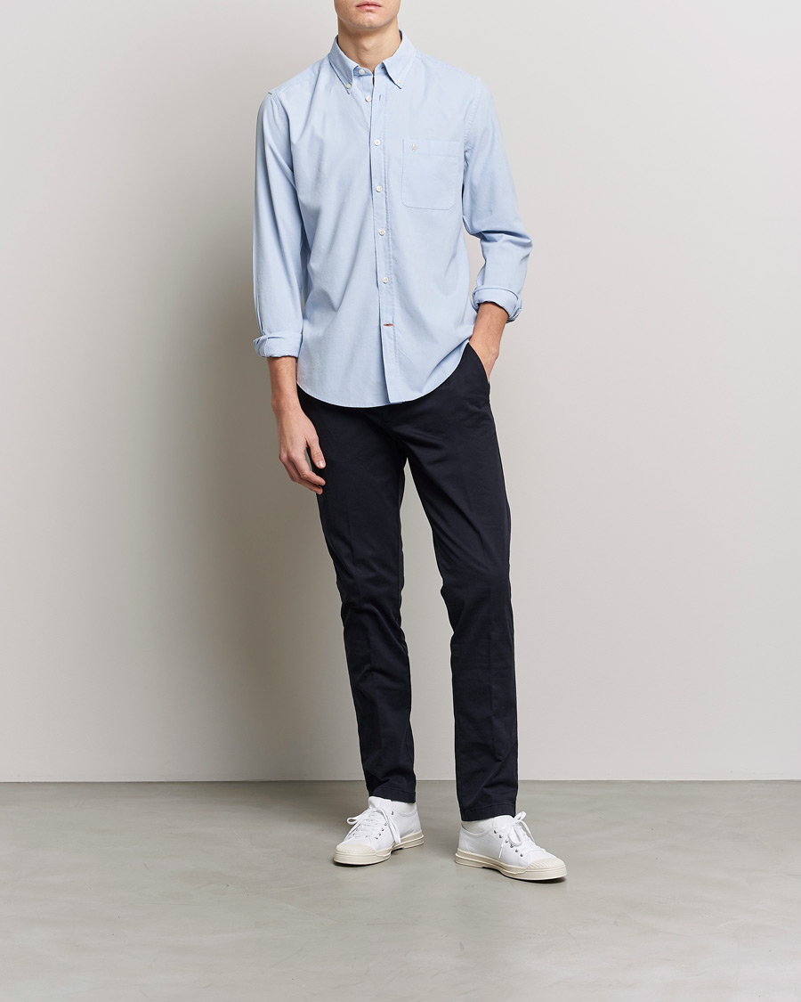 Herren | Hemden | Morris | Summer Corduroy Shirt Light Blue