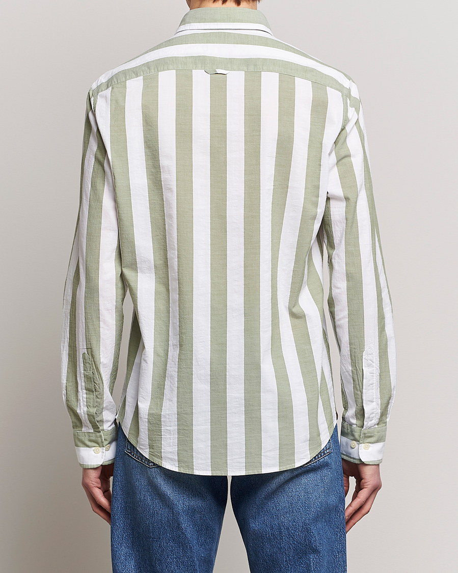 Herren | Hemden | Morris | Cotton Blockstripe Button Down Shirt Green/White