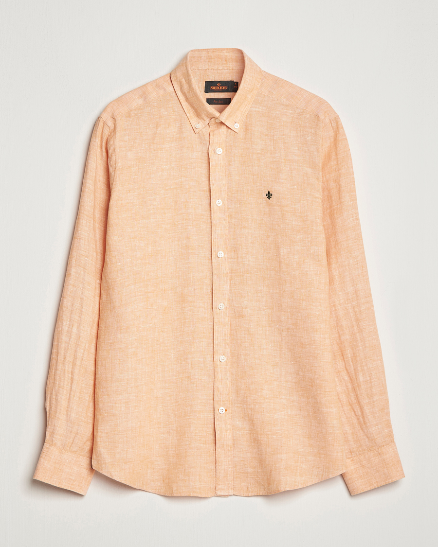 Herren | Hemden | Morris | Douglas Linen Button Down Shirt Orange