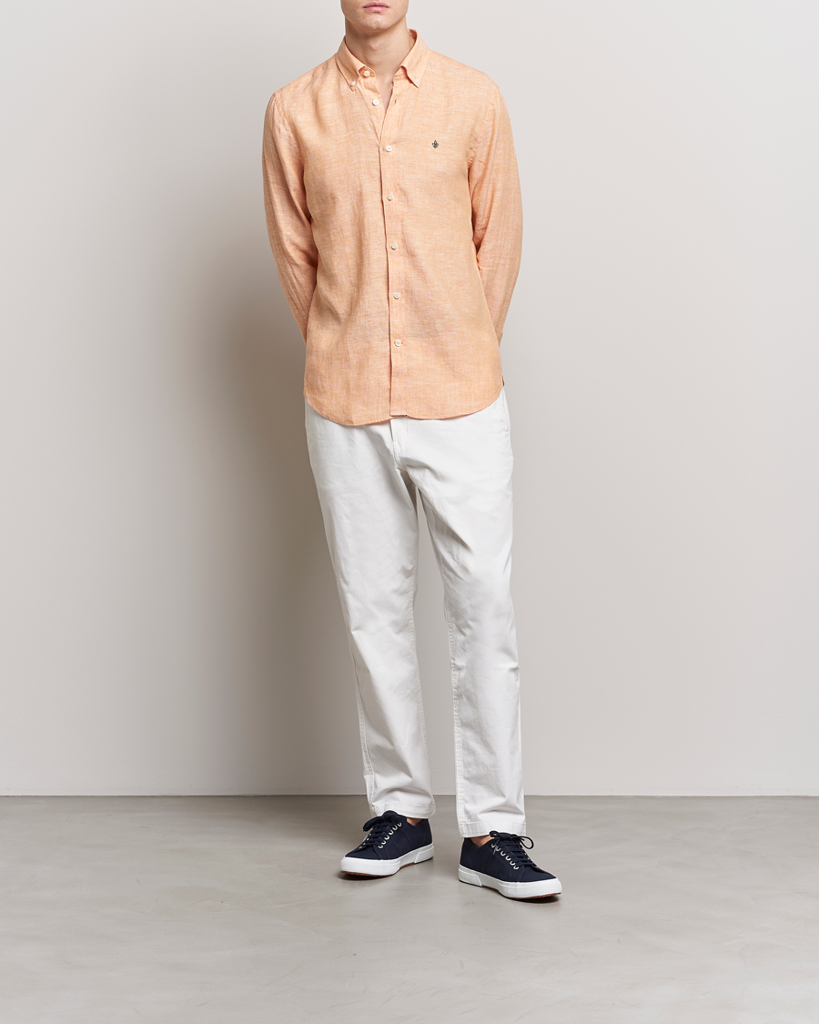 Herren | Hemden | Morris | Douglas Linen Button Down Shirt Orange