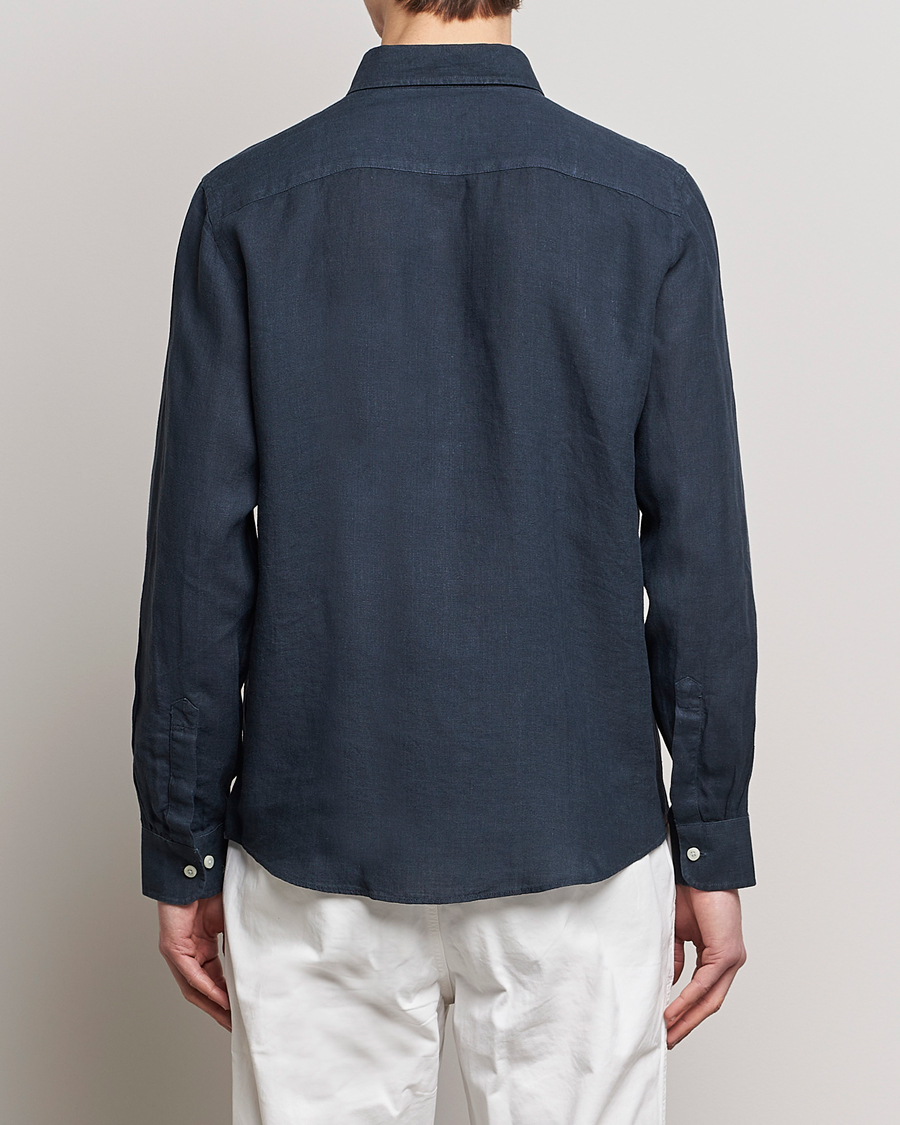 Herren | Hemden | Morris | Douglas Linen Button Down Shirt Navy
