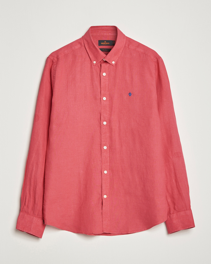 Herren | Hemden | Morris | Douglas Linen Button Down Shirt Red