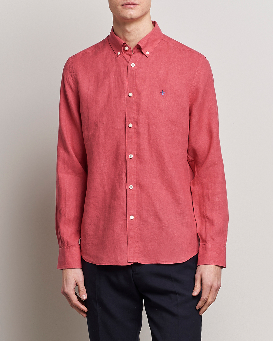 Herren | Hemden | Morris | Douglas Linen Button Down Shirt Red