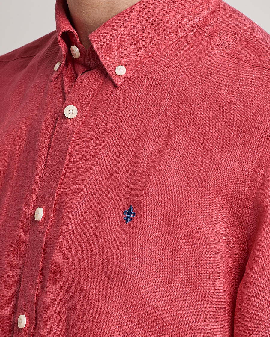 Herren | Hemden | Morris | Douglas Linen Button Down Shirt Red