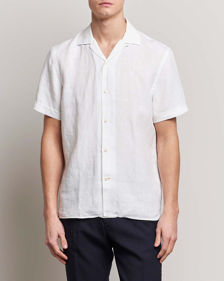 Herren |  | Morris | Douglas Linen Short Sleeve Shirt White