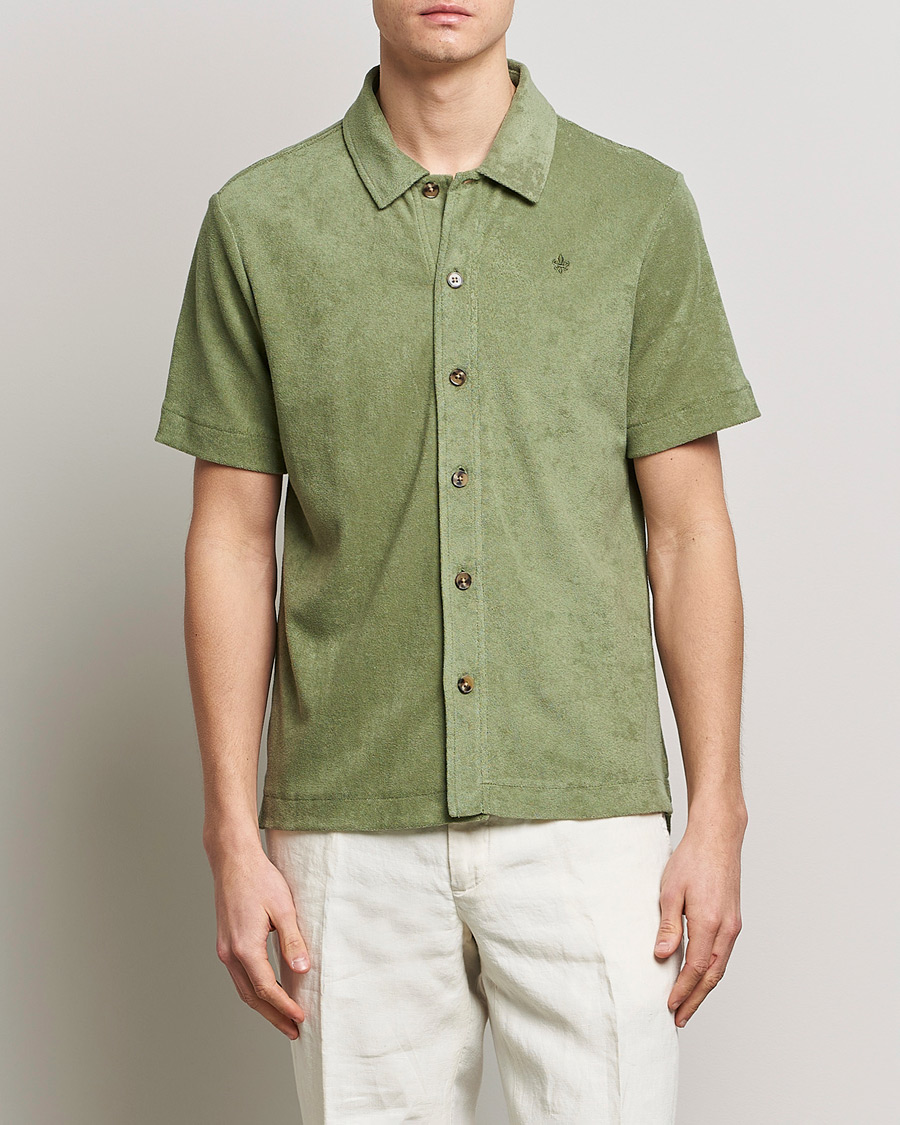 Herren | Kurzarmhemden | Morris | Hunter Terry Short Sleeve Shirt Sage Green