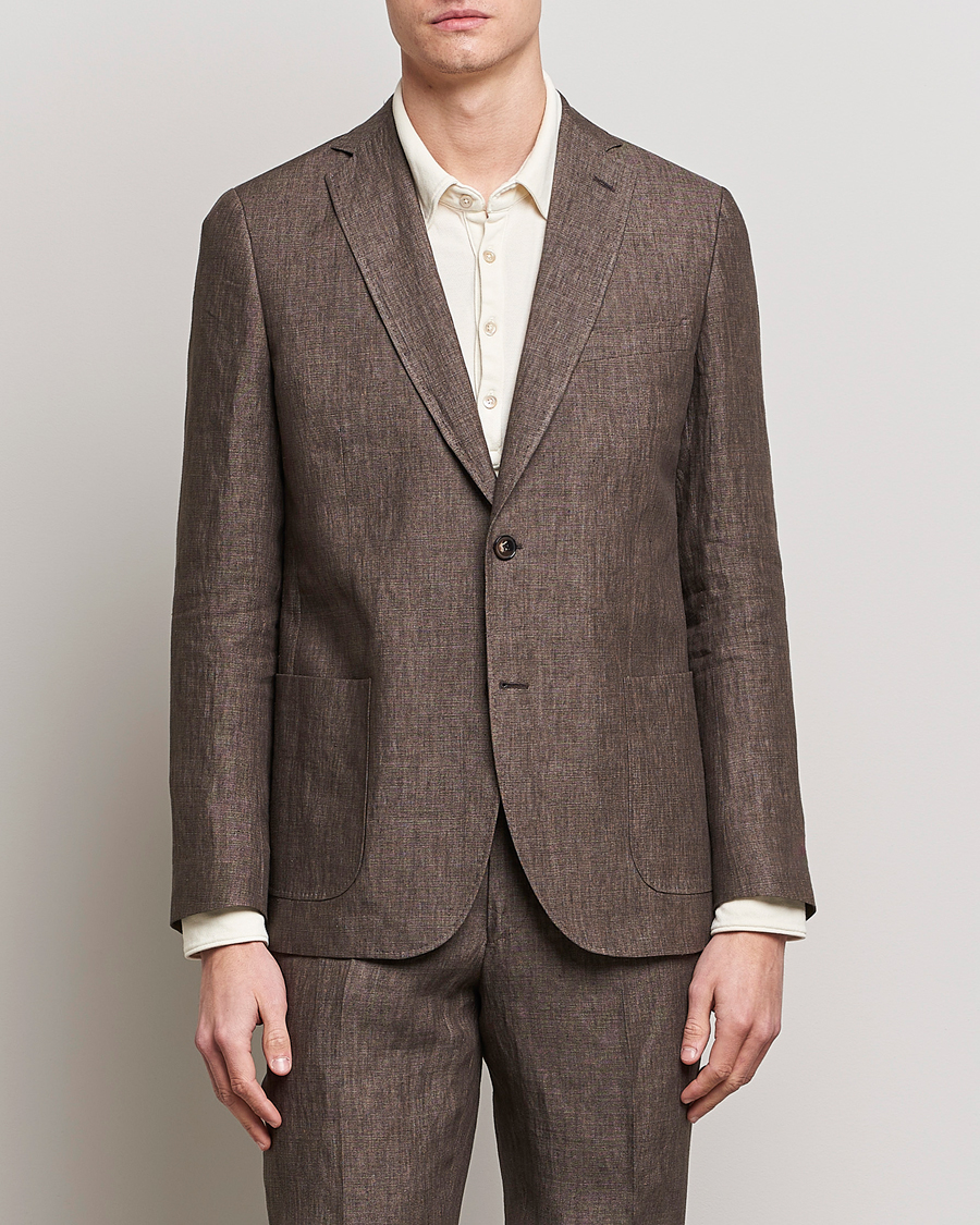 Herren |  | Morris | Archie Linen Suit Blazer Brown