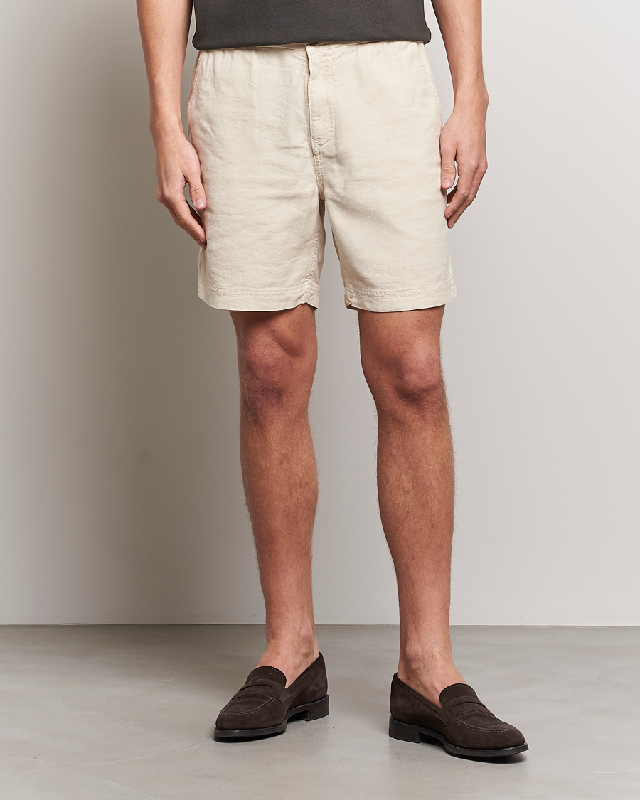 Herren |  | Morris | Fenix Linen Drawstring Shorts Beige