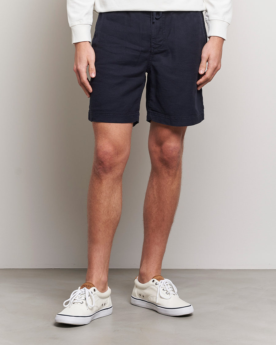Herren |  | Morris | Fenix Linen Drawstring Shorts Navy