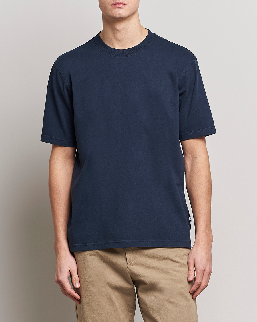 Herren |  | NN07 | Adam Pima Crew Neck T-Shirt Navy Blue