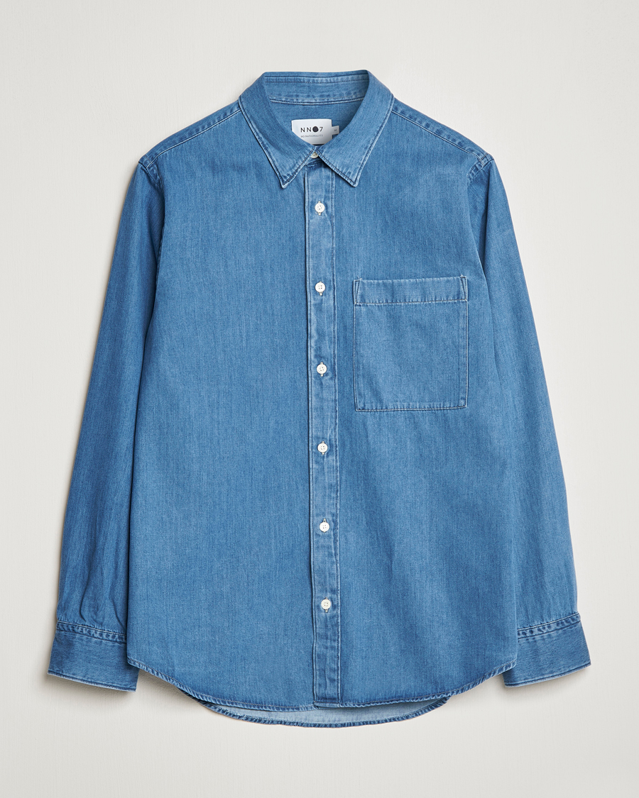Herren | NN07 | NN07 | Cohen Tencel Denim Shirt Medium Blue