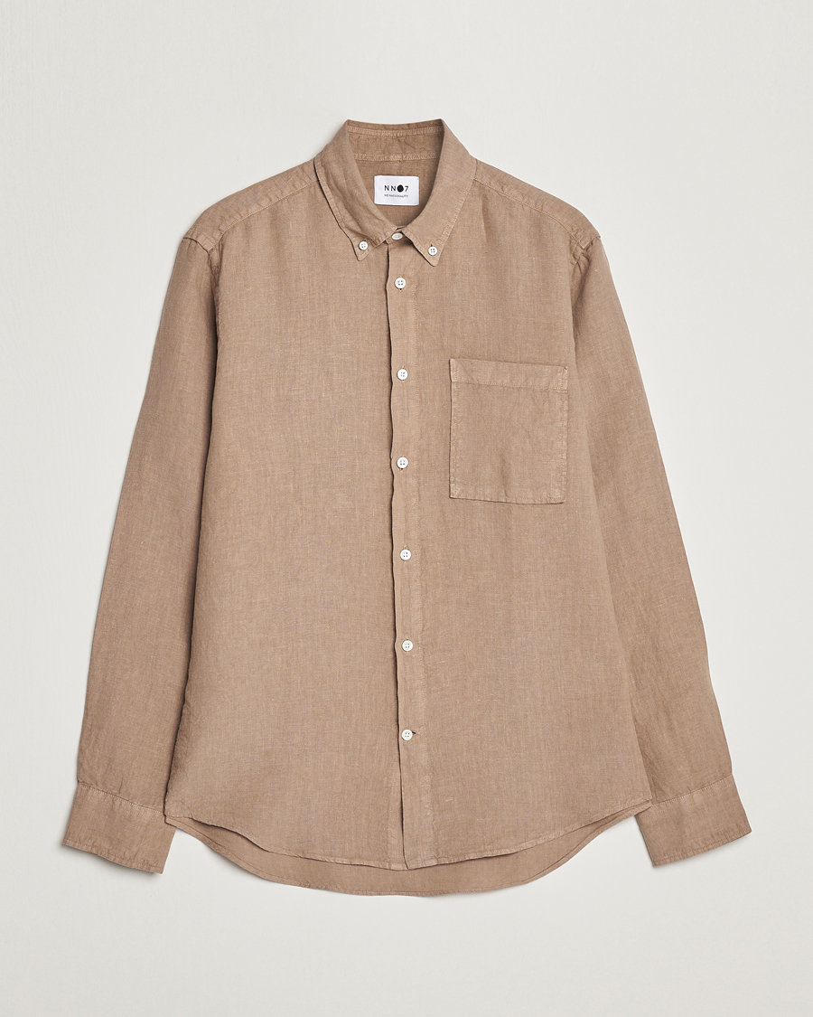 Herren | Hemden | NN07 | Arne Linen Shirt Greige
