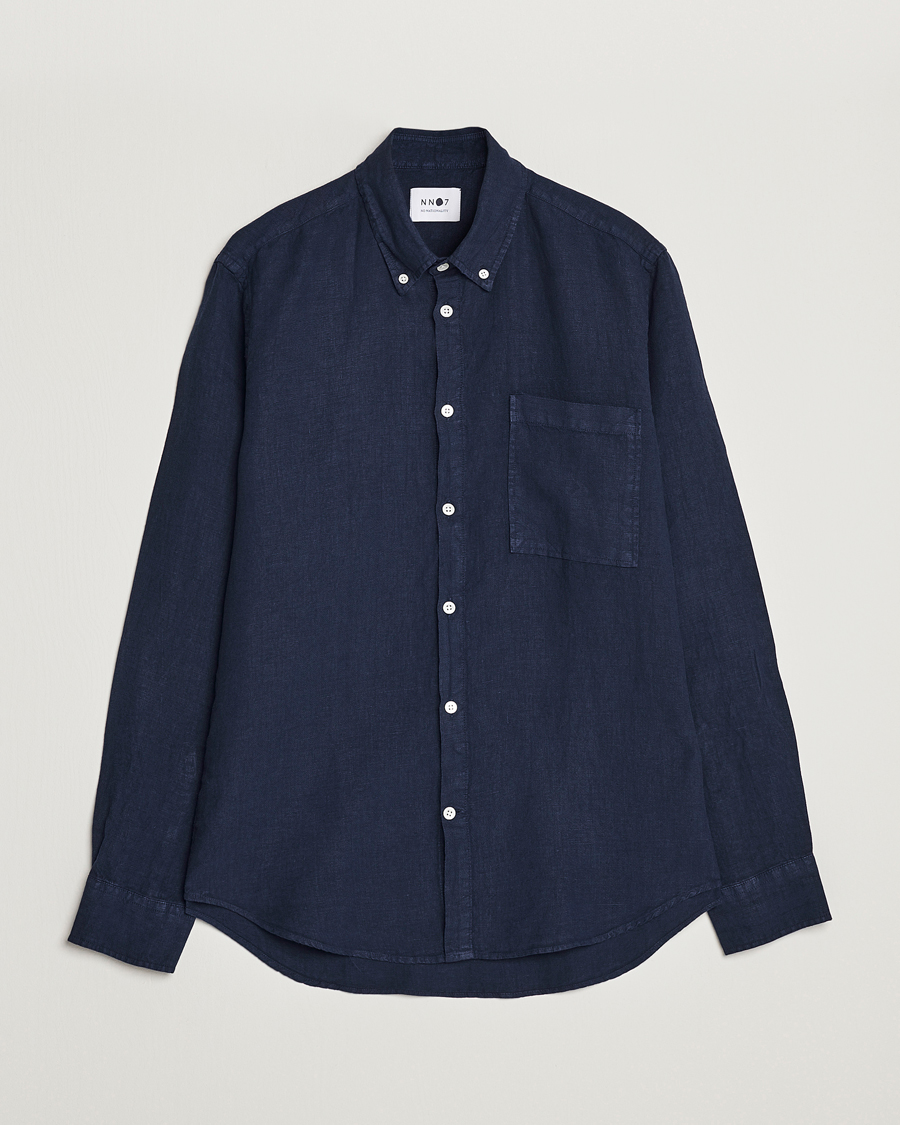 Herren | Hemden | NN07 | Arne Linen Shirt Navy Blue