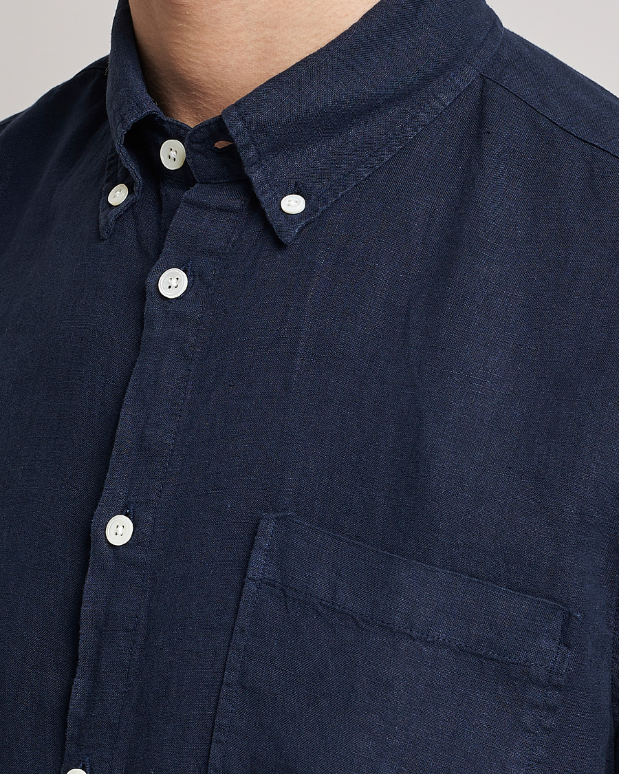 Herren | Hemden | NN07 | Arne Linen Shirt Navy Blue