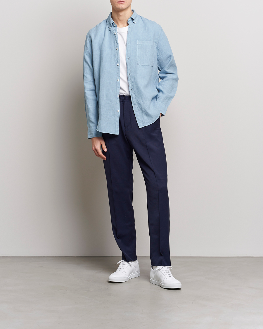 Herren | Hemden | NN07 | Arne Linen Shirt Ashley Blue