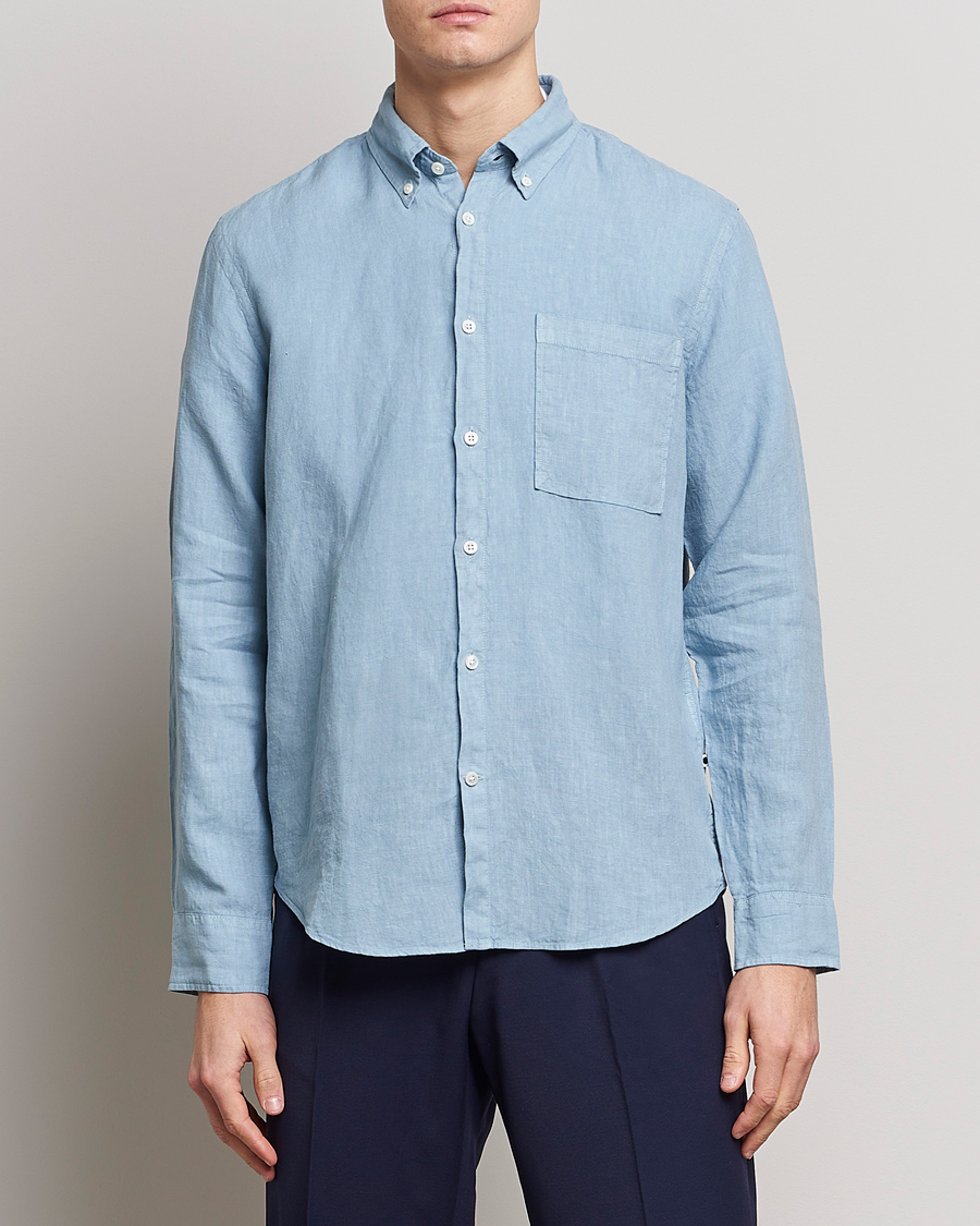 Herren | Business & Beyond | NN07 | Arne Linen Shirt Ashley Blue