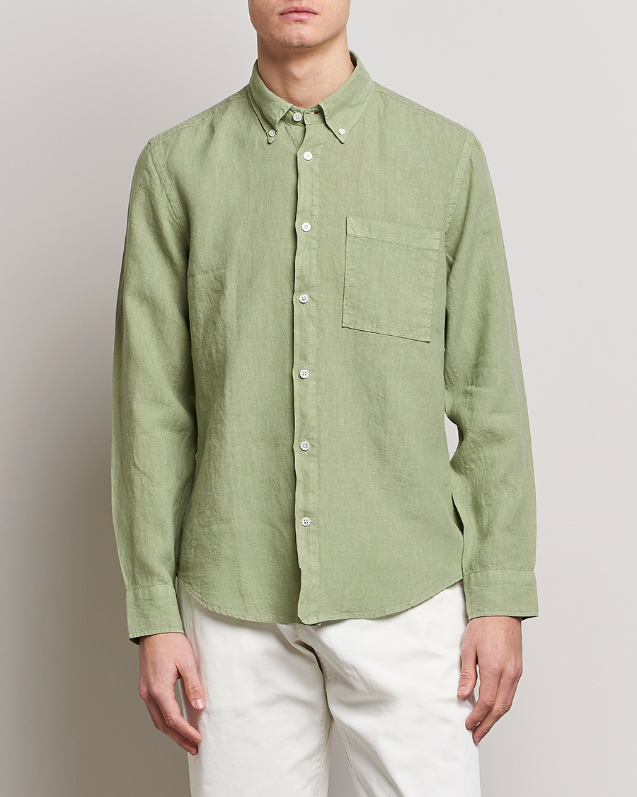 entspannt Perle hacken linen shirt green Charlotte Bronte Schaden ...