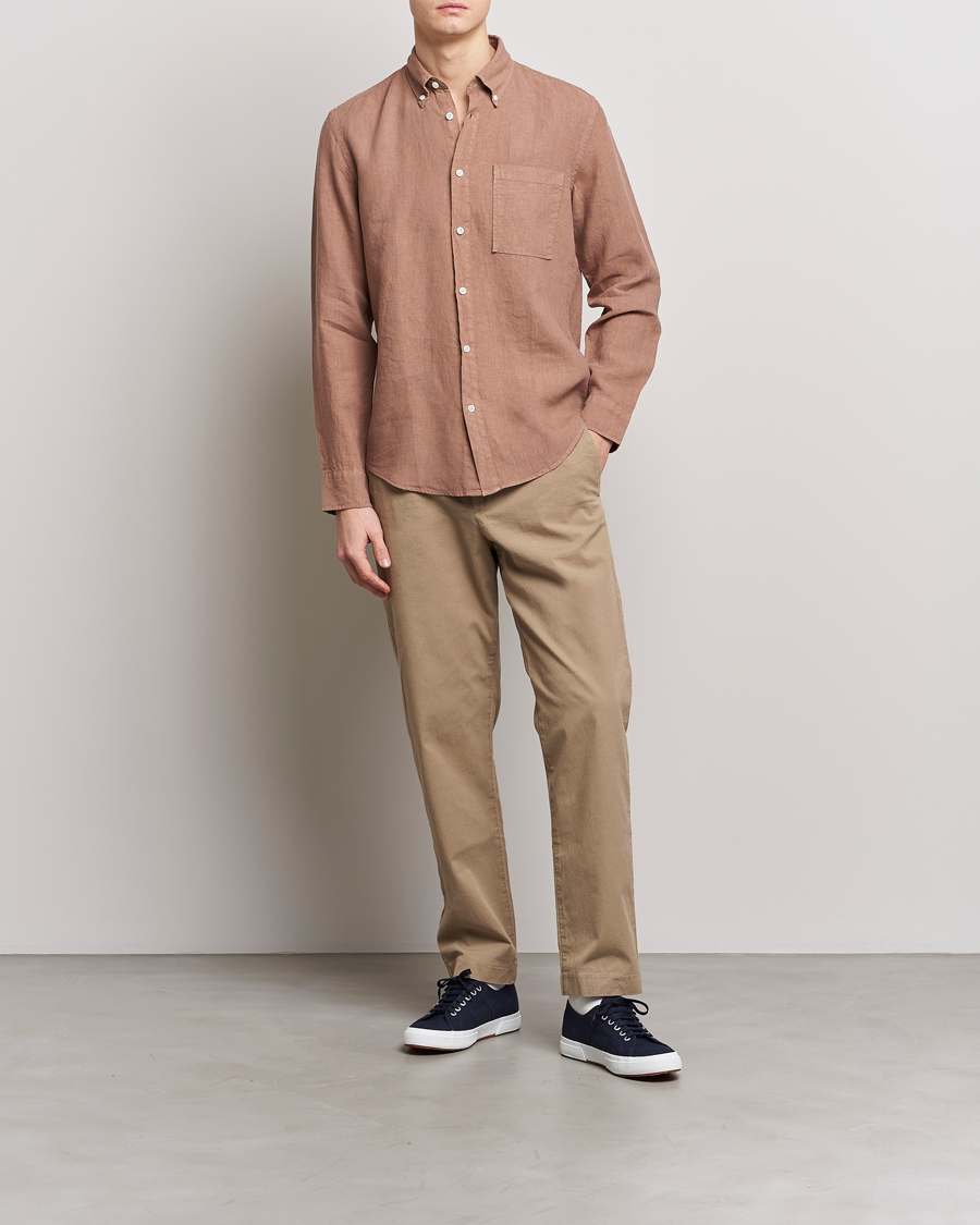 Herren | Hemden | NN07 | Arne Linen Shirt Nougat