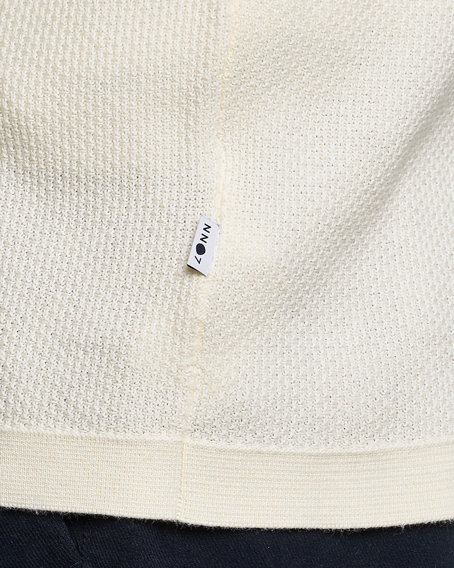 Herren | Poloshirts | NN07 | Hansie Structured Zip Polo Ecru