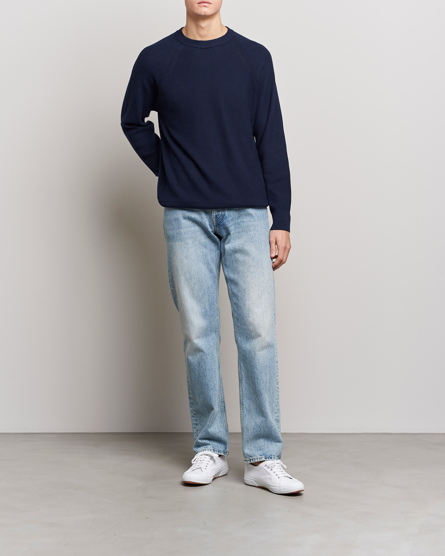 Herren | Pullover | NN07 | Brandon Cotton Knitted Sweater Navy Blue