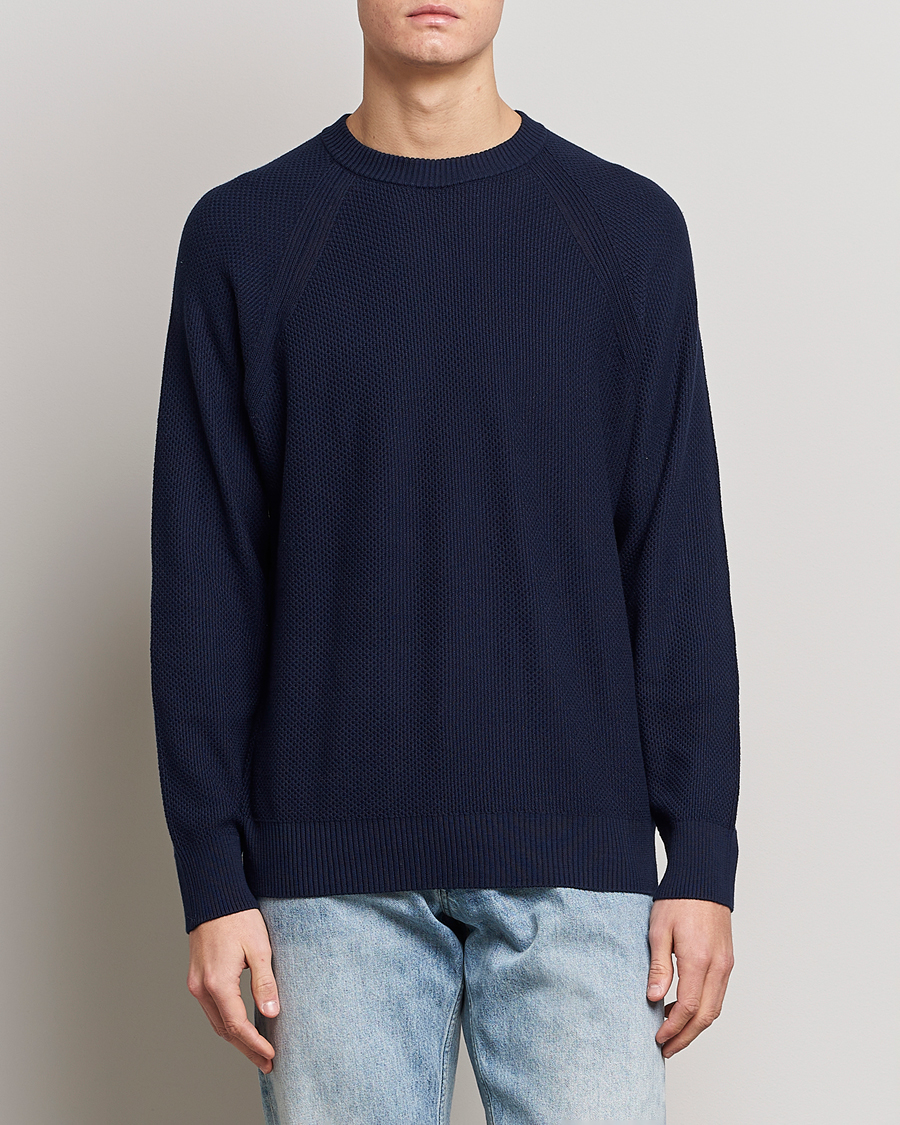 Herren | NN07 | NN07 | Brandon Cotton Knitted Sweater Navy Blue
