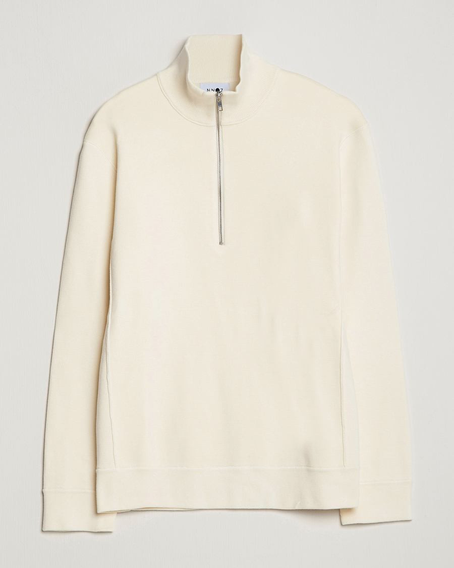 Herren | Pullover | NN07 | Luis Knitted Half-Zip Sweater Ecru