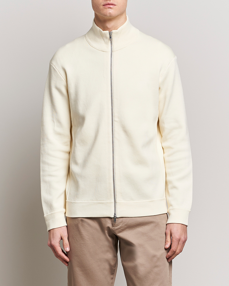 Herren | Pullover | NN07 | Luis Knitted Full-Zip Sweater Ecru