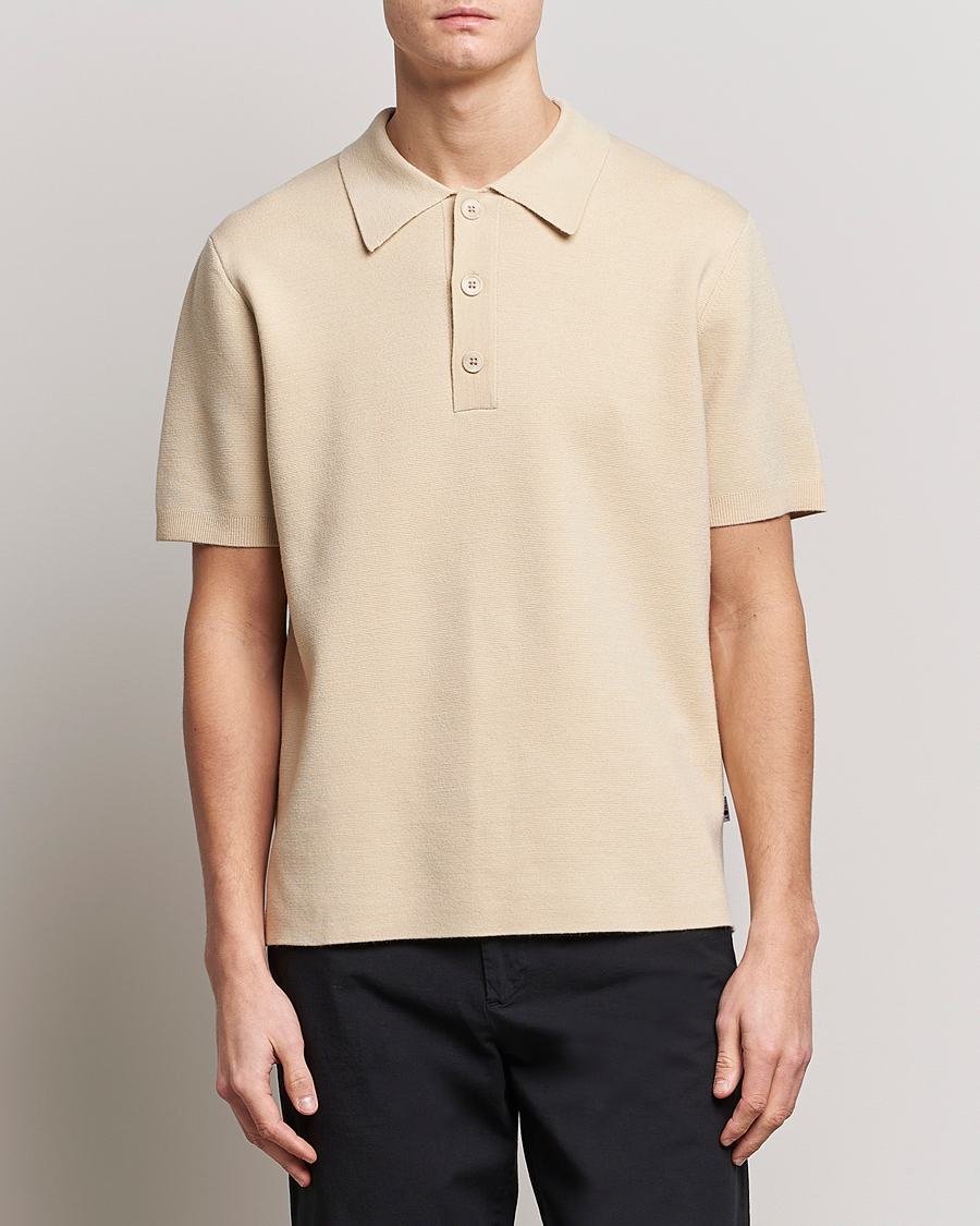 Herren | Poloshirts | NN07 | Harald Knitted Polo Ecru