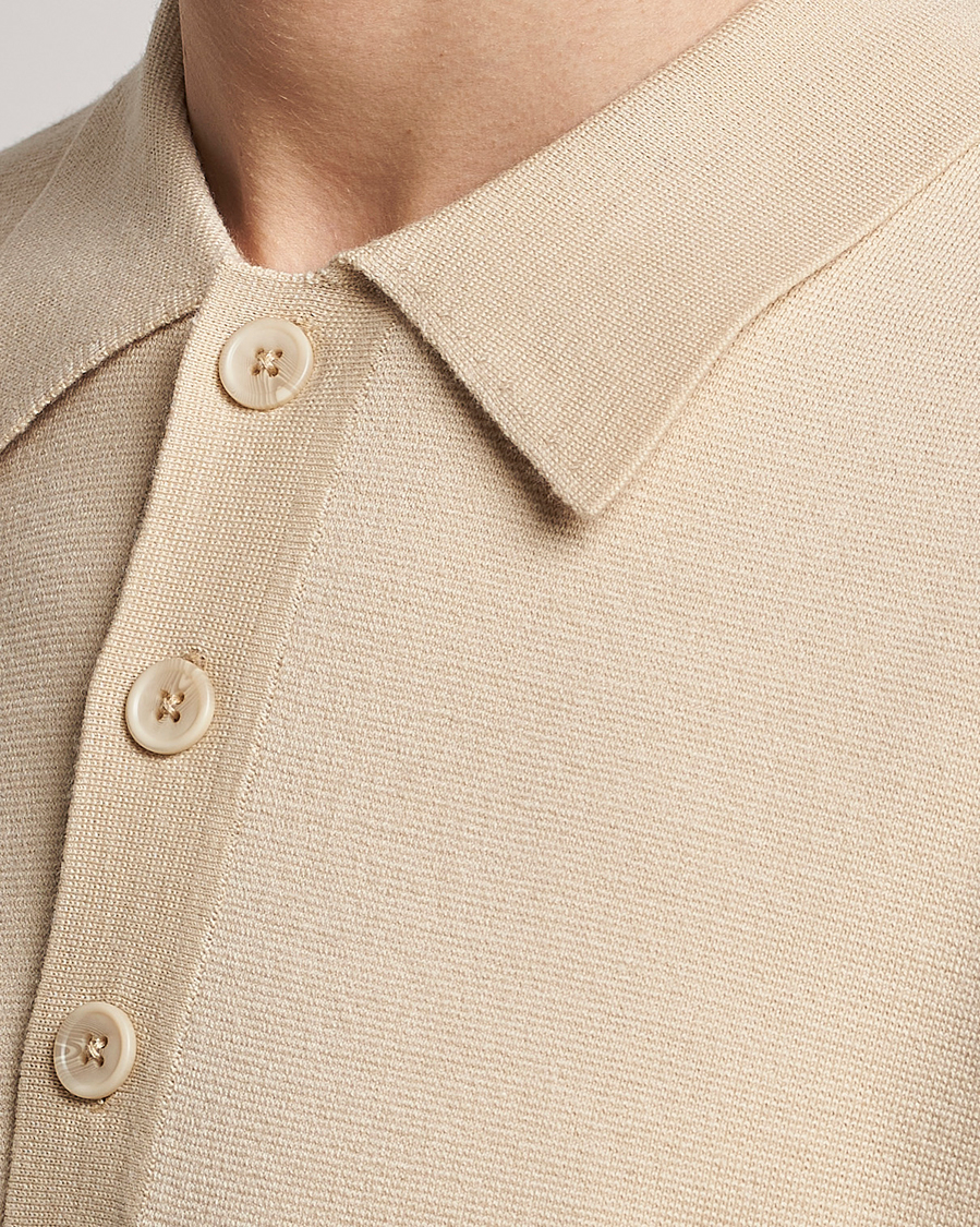 Herren | Poloshirts | NN07 | Harald Knitted Polo Ecru