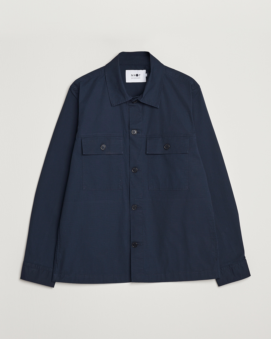 Herren | Hemden | NN07 | Wilas Ripstop Overshirt Navy Blue