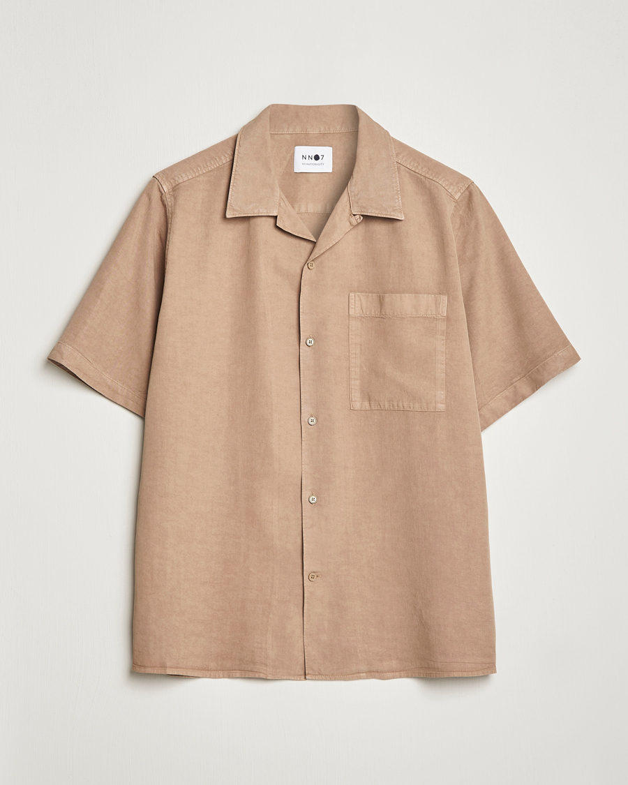 Herren | Hemden | NN07 | Julio Tencel Resort Collar Shirt Greige