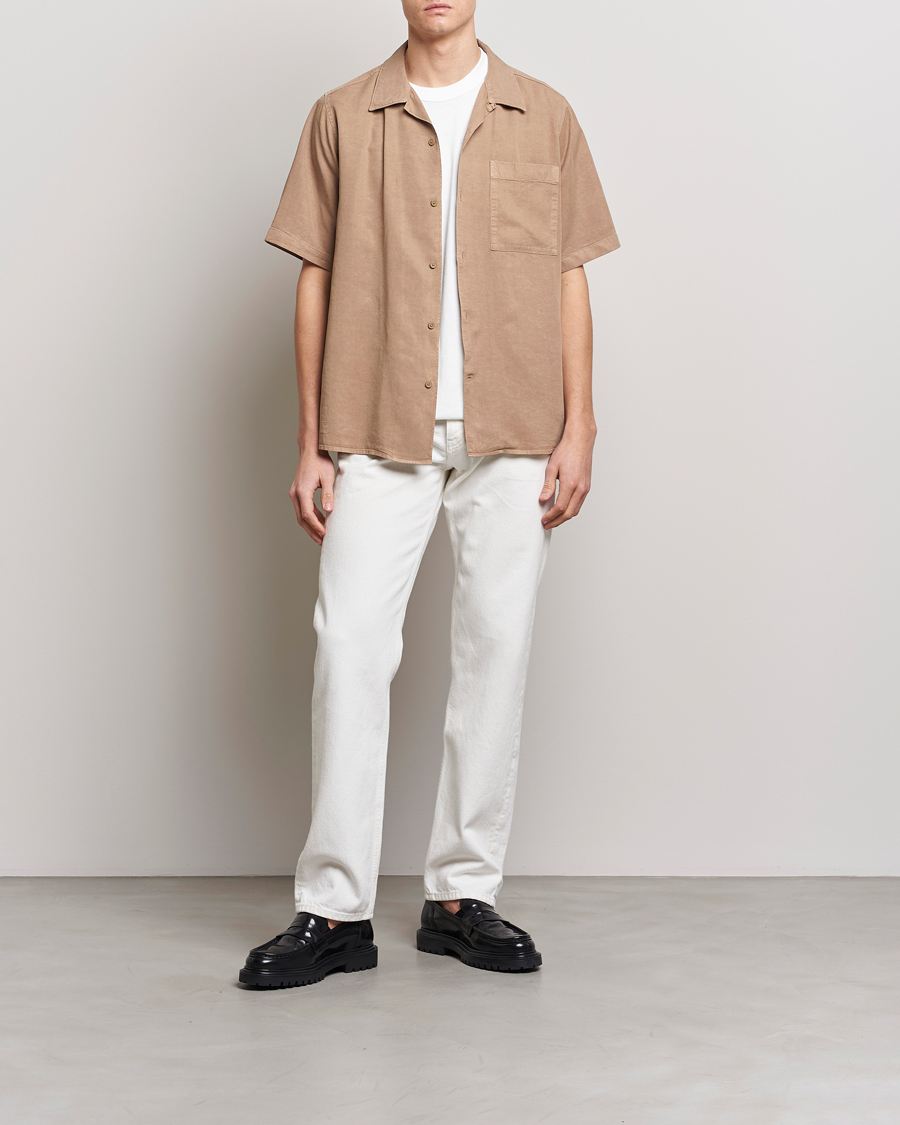 Herren | Hemden | NN07 | Julio Tencel Resort Collar Shirt Greige