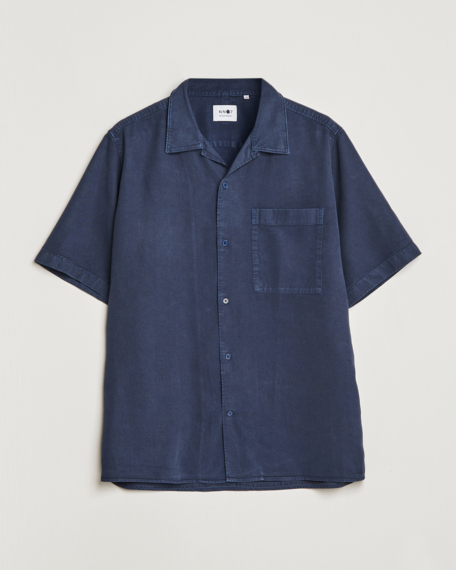 Herren | Hemden | NN07 | Julio Tencel Resort Collar Shirt Sargasso Sea