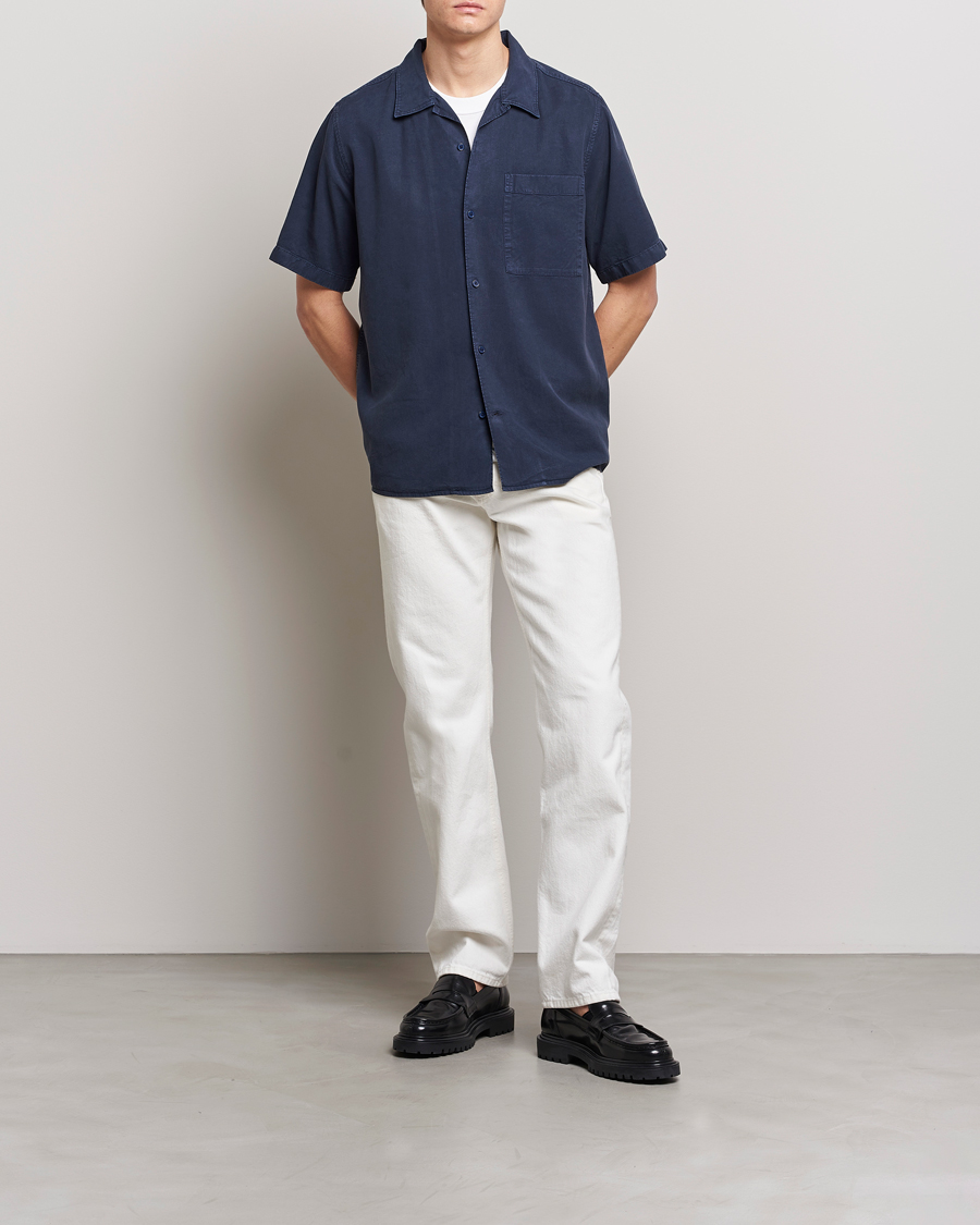 Herren | Hemden | NN07 | Julio Tencel Resort Collar Shirt Sargasso Sea