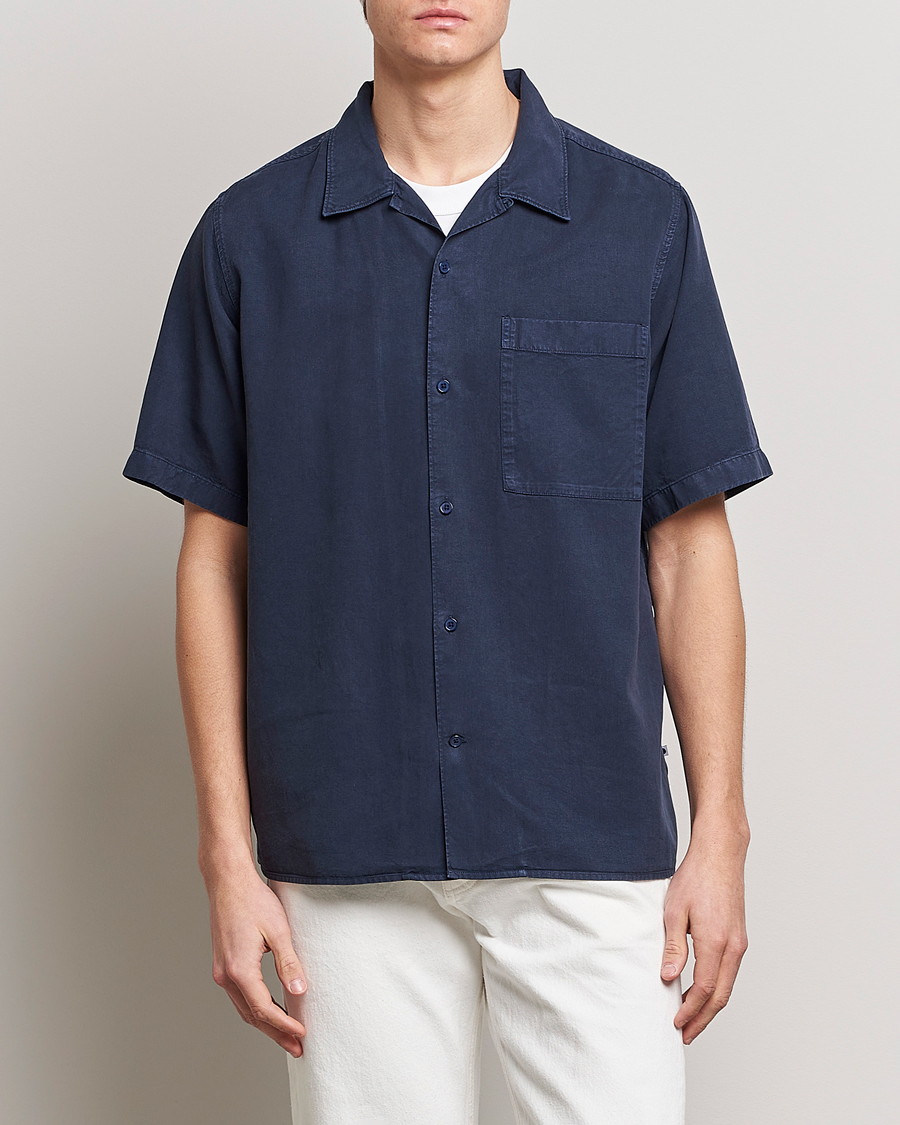 Herren |  | NN07 | Julio Tencel Resort Collar Shirt Sargasso Sea