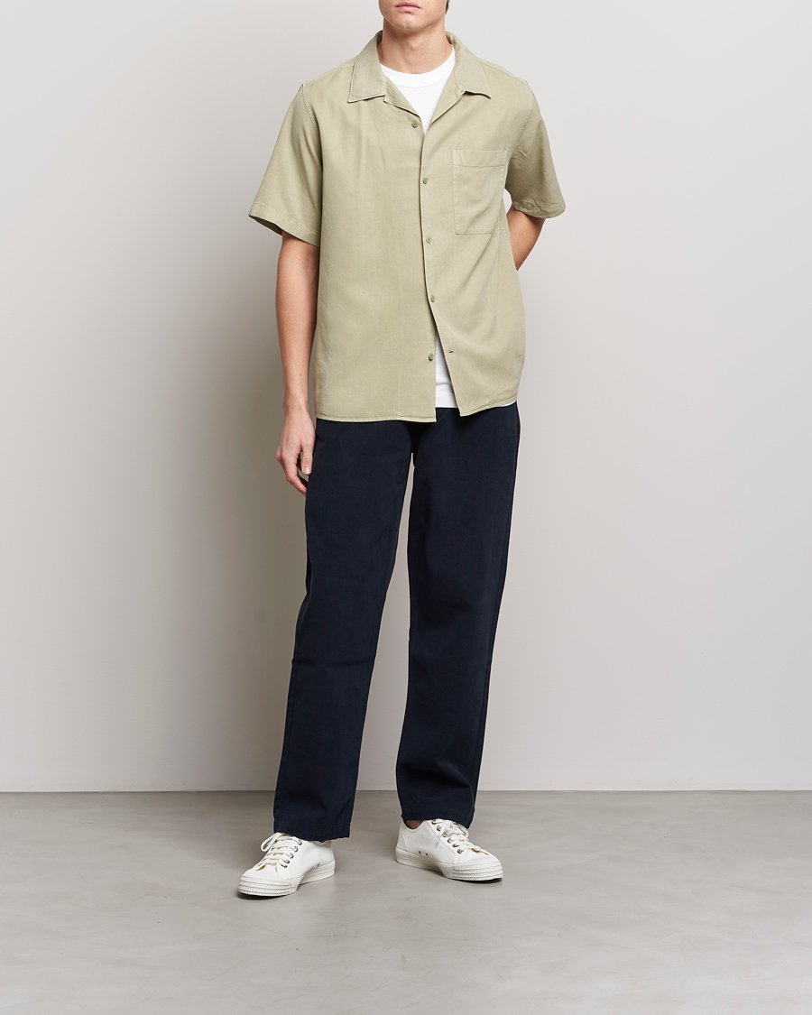 Herren | Hemden | NN07 | Julio Tencel Resort Collar Shirt Pale Green