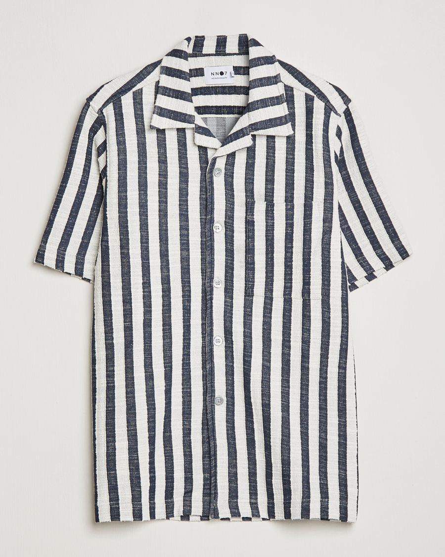 Herren | Hemden | NN07 | Julio Striped Short Sleeve Shirt Navy/White