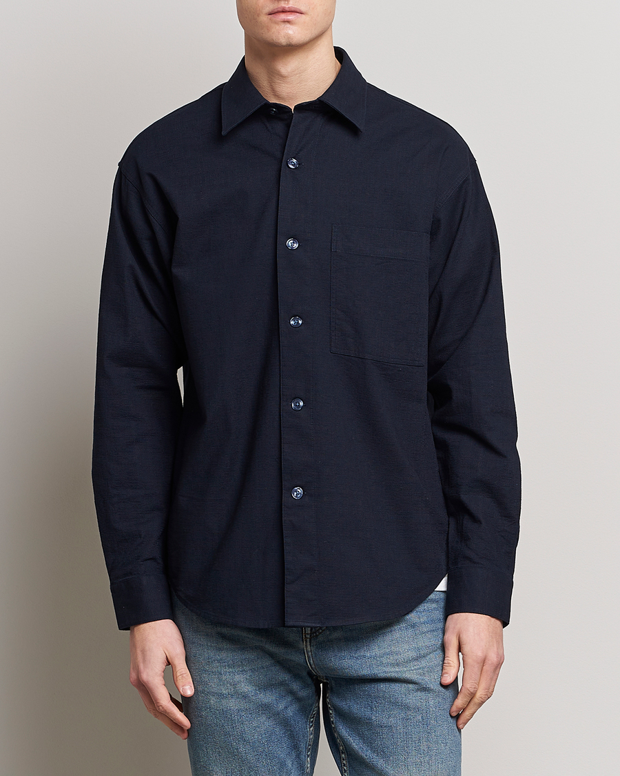 Herren | Hemden | NN07 | Adwin Cotton Pocket Shirt Navy Blue