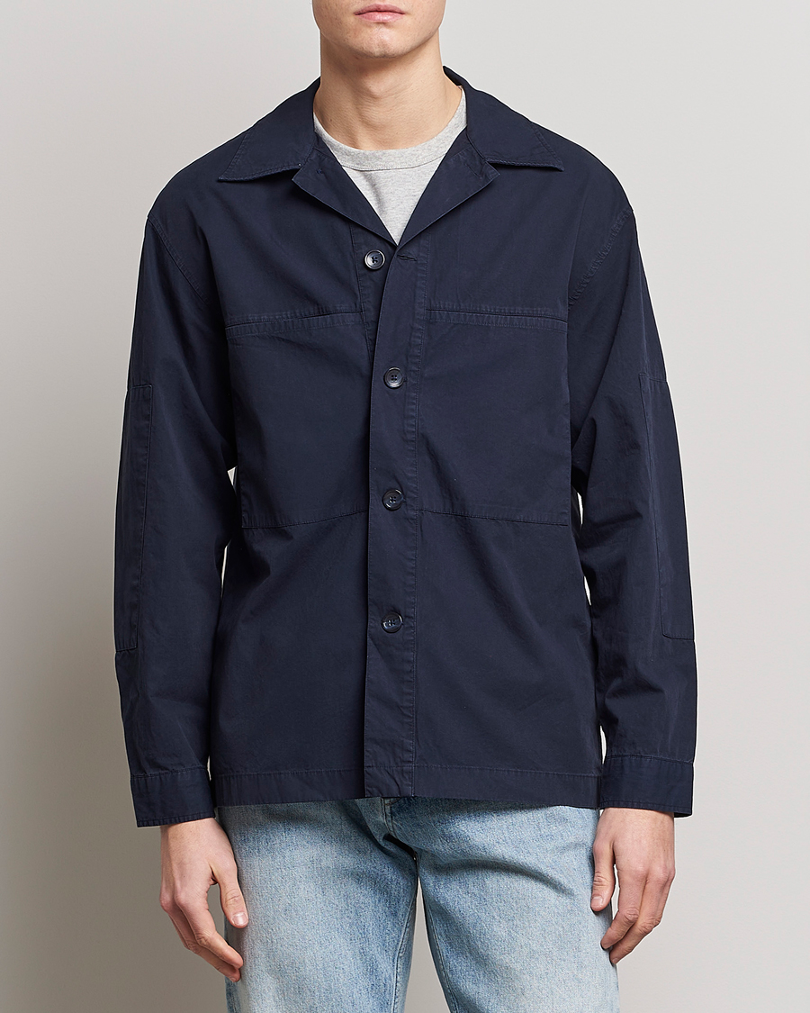 Herren | Hemden | NN07 | Andre Patch Pocket Overshirt Navy Blue