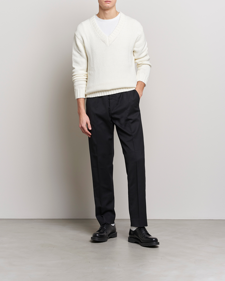 Herren | Pullover | NN07 | Jasper Knitted V-Neck Sweater Ecru