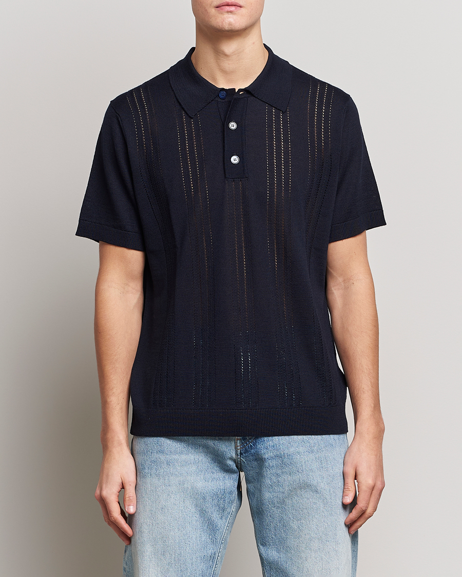 Herren | Poloshirts | NN07 | Thor Knitted Polo Navy Blue