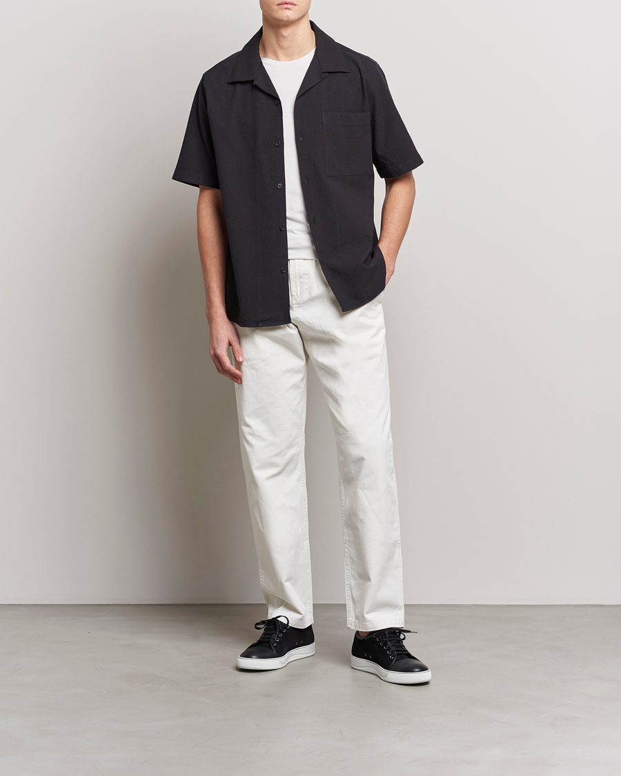 Herren | Hemden | NN07 | Julio Seersucker Short Sleeve Shirt Black