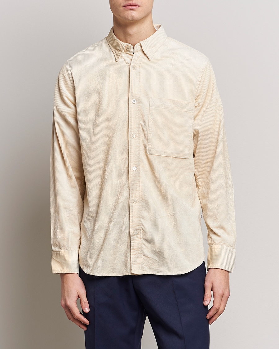 Herren | Cordhemden | NN07 | Cohen Tencel Corduroy Shirt Ecru