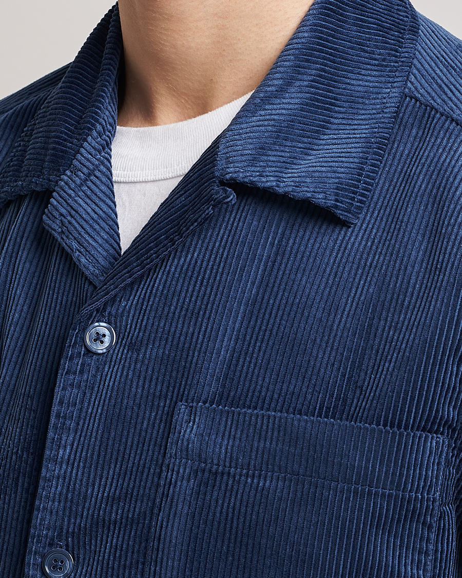 Herren | Hemden | NN07 | Julio Tencel Corduroy Short Sleeve Shirt Sargasso Sea